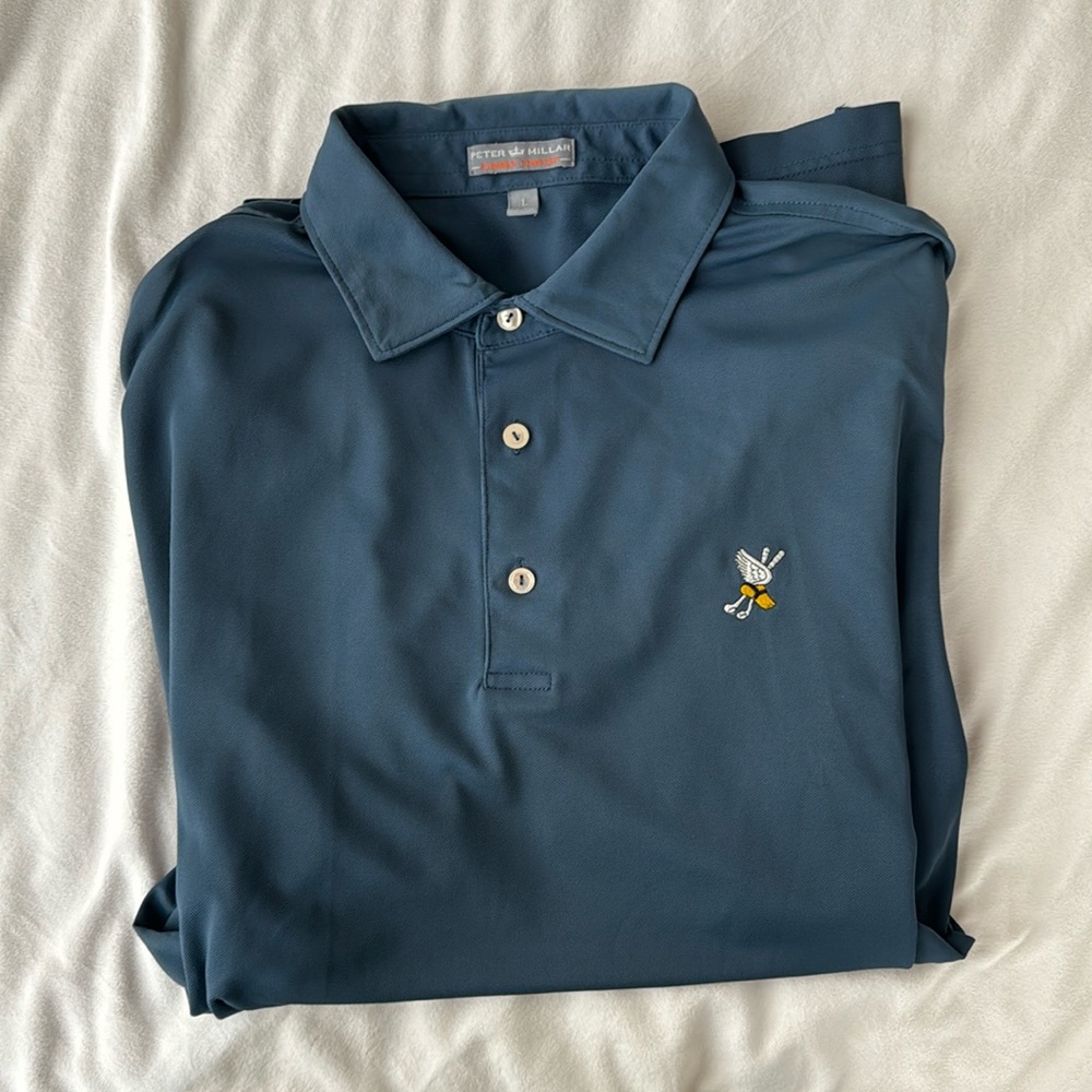 Peter Millar Size L summer comfort Winged Foot golf Polo